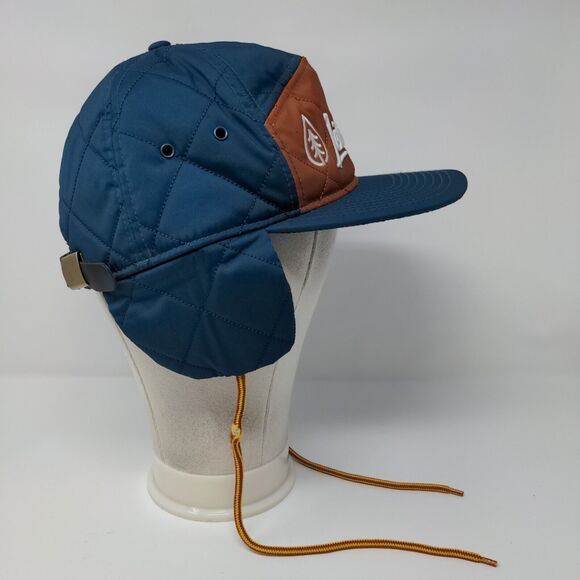 Leisure Time Slideback Hat Blue One Size Chin Strap Ear Flap Quilted - Picture 6 of 9